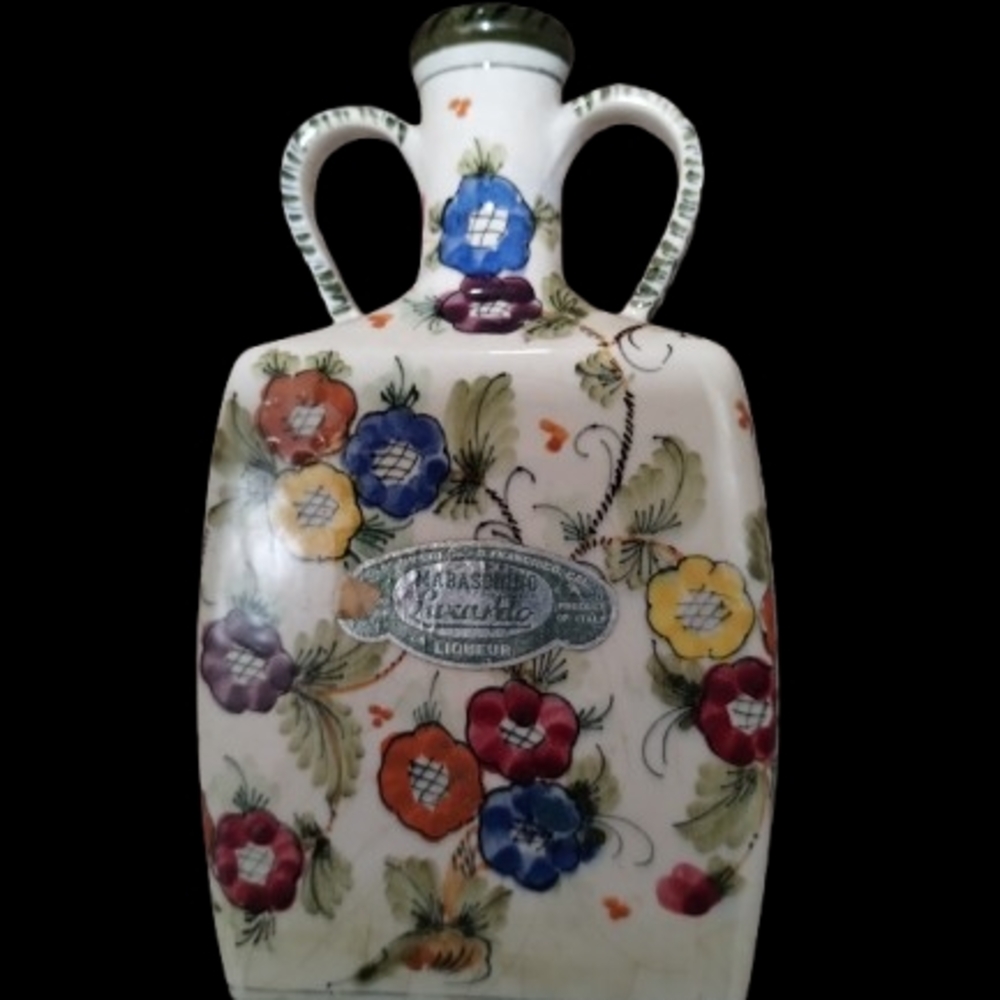 VTG Italian Lux Marmaca Mid-Century Italy Potter Floral Ceramic Liquor Bottle